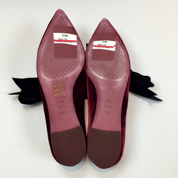 Tory Burch Bordeaux Clara Flats Red Velvet Sz 7.5 - Picture 12 of 16